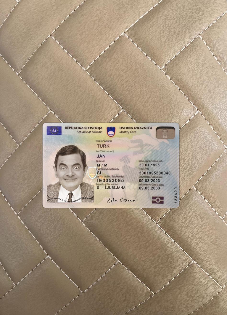 Downloadable Slovenia ID card 2023 present photolook sample